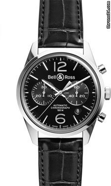 Bell & Ross Vintage BR 126 Officer Polished Steel Black