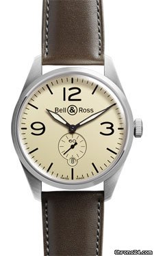 Bell & Ross Vintage BR 123 Original Satin Steel Beige