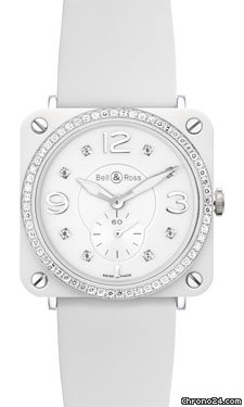 Bell & Ross BR-S White Ceramic Phantom Diamonds Rubber