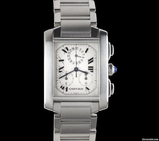Cartier Tank Francaise Chronoflex Chronograph SS XL Watch